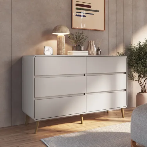 Cajonera Alba – 6 cajones | Beige - Aparadores y recibidores, Uruguay | RM Muebles y Deco