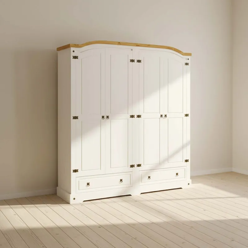 Placard Ropero 4 Puertas Mdf-y-madera Natural-beige Smile en Beige - Roperos y placares, Uruguay | Divino