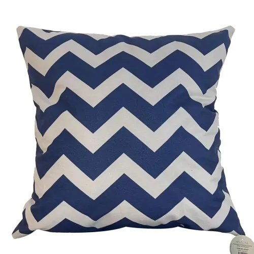 ALMOHADON ESTAMPADO 45x45CM ZIGZAG AZUL/BLANCO en Azul - Textiles, Uruguay | Koz