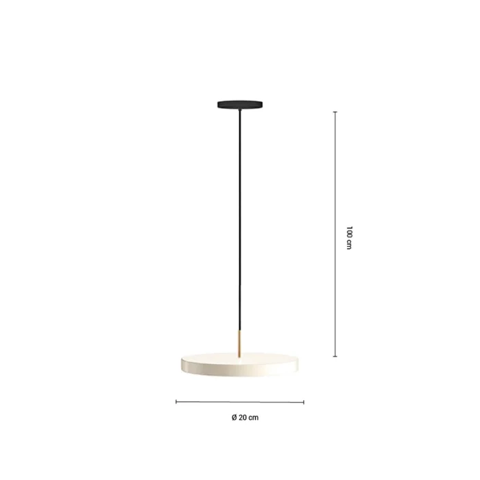 Luminaria LED Colgante Florence Pequeña Blanca 12W en Blanco - Lámparas colgantes, Uruguay | Serlux, vista 5
