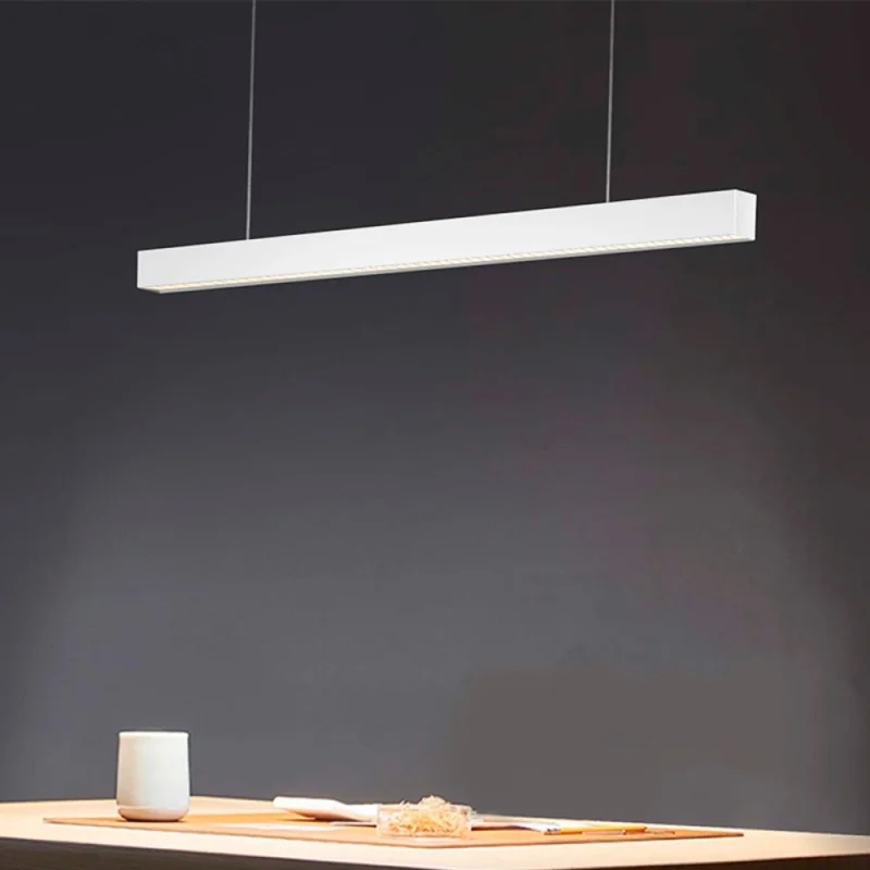 Luminaria Lineal LED 72W Blanco Luz Cálida 240cm en Blanco - Lámparas colgantes, Uruguay | Serlux, vista 4