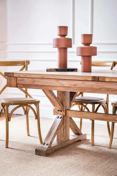 MESA COMEDOR EXTENSIBLE - 2.00 A 2.80 MTS - OLMO en Madera natural - Mesas de comedor, Uruguay | La Iberica, vista 6