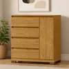Comoda Cajonera Vega para Dormitorio 4 Cajones con Rieles Telescópicos y 1 Puerta - Marrocos - Cómodas, Uruguay | Mulata, vista 1 de 6