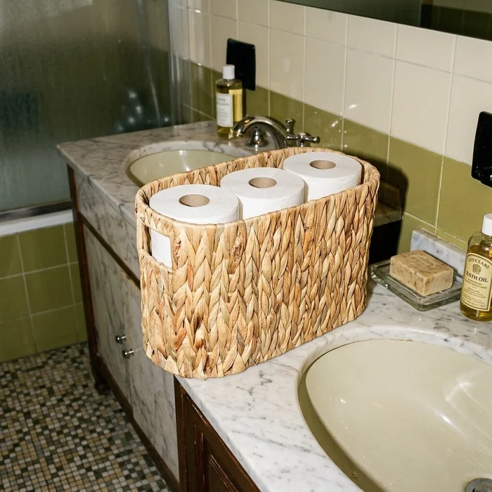 Cesta cuadrada Jacinto de agua en Madera natural - Canastos, Uruguay | Buho Store
