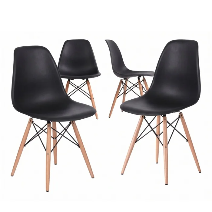 Silla Eames Pack 4 Unidades Calidad Premium - Negro en Negro - Sillas, Uruguay | Rústico Hogar, vista 2