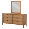 Cómoda Toulouse con Espejo - Seis Cajones / Madera Natural de Gomero - Cómodas, Uruguay | Berna home, vista 1 de 10