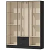 Ropero Armario 6 puertas 2 cajones con estantes y perchero interior natural 172X136X35 - Negro en Negro - Roperos y placares, Uruguay | Mulata, vista 6 de 6