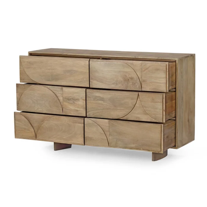 Cómoda 129cm Madera Natural-beige ángeles en Madera natural - Cómodas, Uruguay | Divino, vista 3