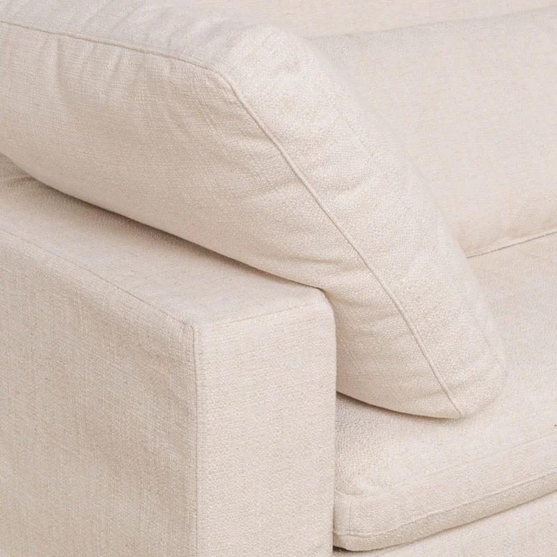 Sofá C/chaise Y Fundas Desmontables 3 Cuerpos Tela-premium Natural-beige Moma Natural en Madera natural - Sillones y sofás, Uruguay | Divino, vista 7