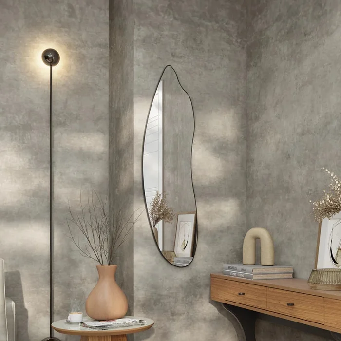 Espejo Organico Sofia Irregular 120cm 100% MDF Negro Mate en Negro - Espejos, Uruguay | Balton, vista 3
