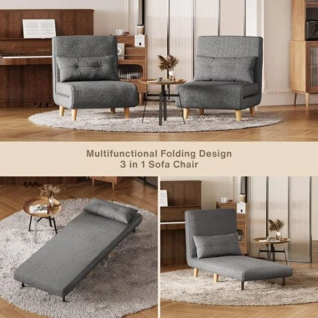 Sillon cama Trifold 1 cuerpo - Gris en Gris, Uruguay | La Cueva Muebles, vista 16