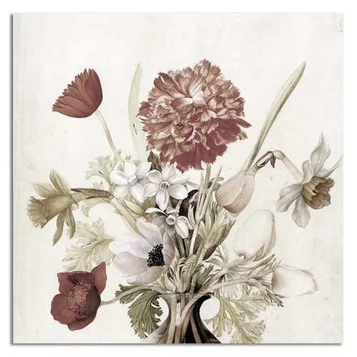 CUADRO CANVAS 30x30cm FLORES BEIGE 1 en Beige - Decoración de pared, Uruguay | Decohogar