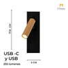 Portátil led de pared con SPOT móvil y puertos USB y USB-C en Multicolor - Lámparas de mesa, Uruguay | Iluminica, vista 4 de 6