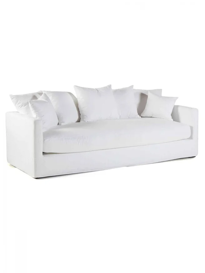 SOFA LYON 3 PLAZAS TELA ZENITH NIEVE 240X100X70H CM - Sillones y sofás, Uruguay | Vinibel, vista 2