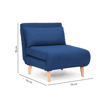 Sillon cama Trifold 1 cuerpo - Azul en Azul - Sillones y sofás, Uruguay | La Cueva Muebles, vista 10
