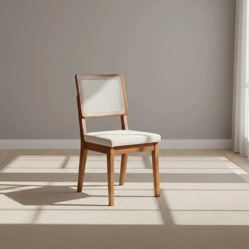 Silla De Comedor Madera Blanco Bennett en Madera natural - Sillas, Uruguay | Divino