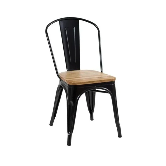 Silla asiento de Metal Madera Tolix - Negro en Negro - Sillas, Uruguay | Ecowood, vista 2