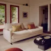 Sofá Veliro 3 plazas de chenilla beige y patas de acero con acabado negro 240 cm FSC Mix Credit en Beige - Sillones y sofás, Uruguay | Kavehome, vista 2 de 10