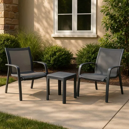 Set De Terraza Exterior Polipropileno Cartagena en Gris - Muebles para el exterior, Uruguay | Divino