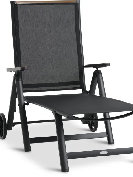 Reposera BREDSTEN A79xL187 negro en Negro - Muebles para el exterior, Uruguay | JYSK
