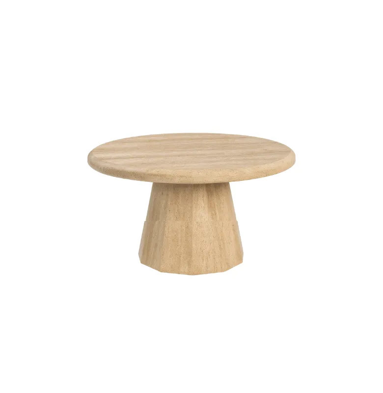 MESA LIVING VERONA CIRCULAR TRAVERTINO en Beige - Mesas de living, Uruguay | Masinfinito Casa