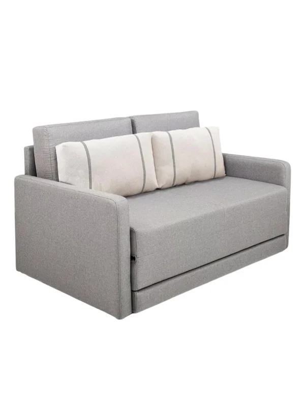 SOFA CAMA 1.76 MTS - PARRILLA EXTENSIBLE - TELA GRIS CLARO - ALMOHADONES PEQUEÑOS EN TELA CLARA en Gris - Sillones y sofás, Uruguay | Champagne Home, vista 3