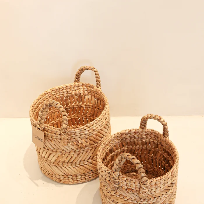 Set de Canastos Palu x2 Jacinto de Agua | Casakos en Madera natural - Butacas, banquetas y puffs, Uruguay | Casakos, vista 3