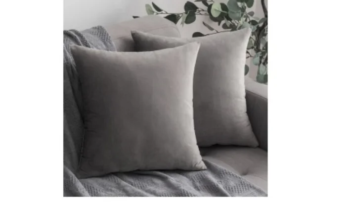 Almohadón Velvet Grey en Gris - Textiles, Uruguay | Finkel