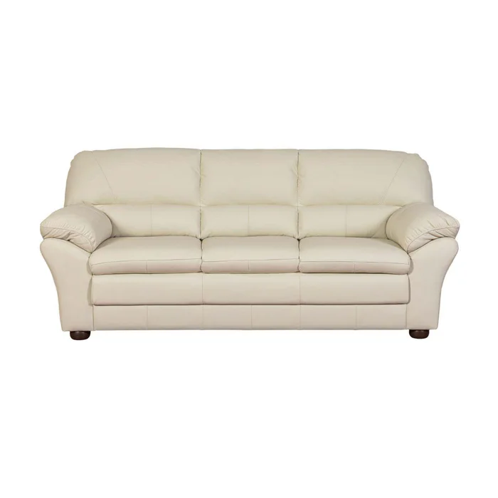 Sillón 3 Cuerpos Cuero Natural-beige Florencia Crudo en Blanco - Sillones y sofás, Uruguay | Divino, vista 3