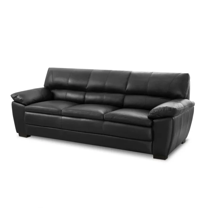 Sillón %100 Cuero - 3 Cuerpos - Promax - Negro en Negro - Sillones y sofás, Uruguay | Ecowood