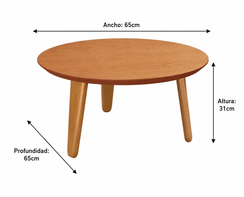 Mesa Ratona Aira 65cm - Madera Maciza en Marrón - Mesas de living, Uruguay | Balton, vista 9