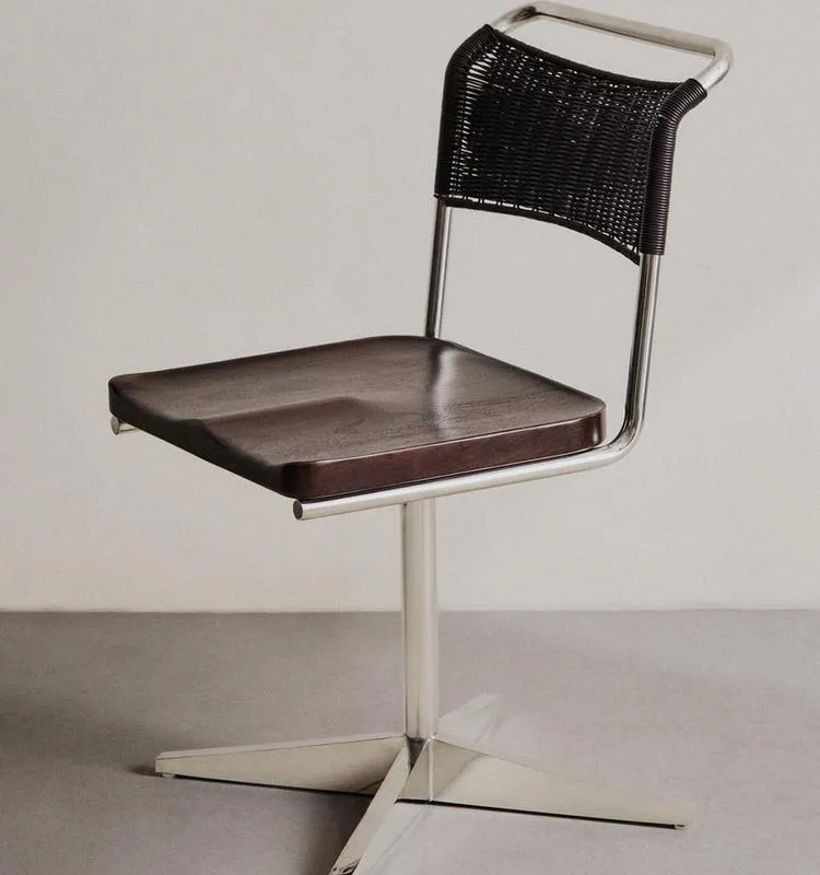 SILLA ACERO INOXIDABLE Y PIEL en Marrón - Sillas, Uruguay | Zara Home
