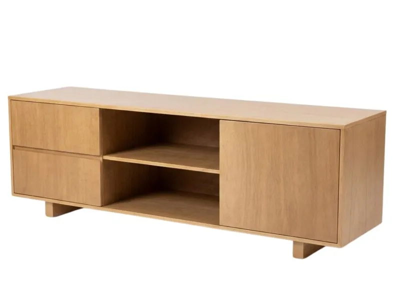 Rack AMBAY 1.60m en Madera natural - Muebles para TV, Uruguay | Finkel