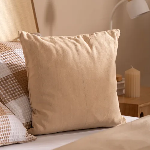 Funda para Almohadón Combinado en Beige - Textiles, Uruguay | Arredo