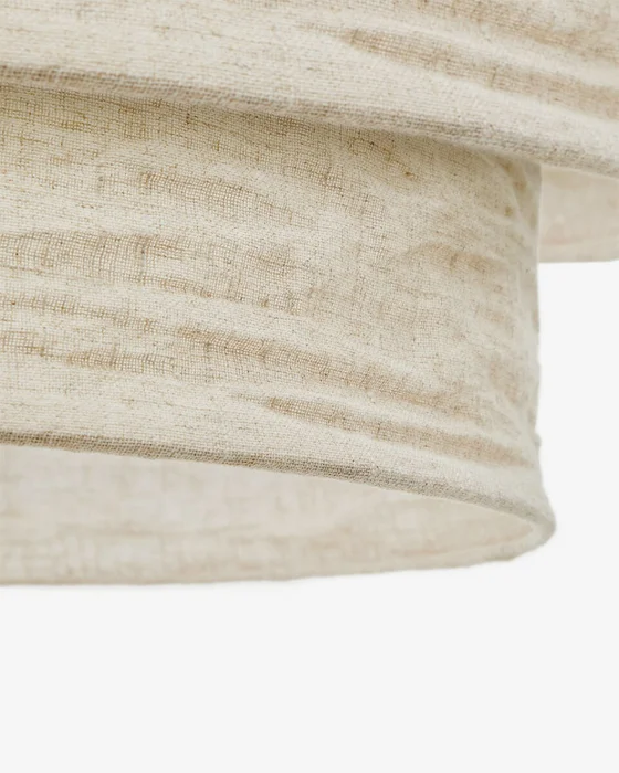 Pantalla para lámpara de techo Mariela de lino con acabado beige Ø 60 x 40 cm en Madera natural - Lámparas colgantes, Uruguay | Kavehome, vista 3