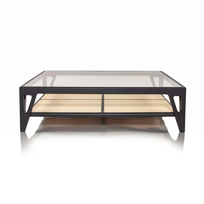 Mesa Ratona Madera-y-vidrio Negro Rosa en Negro - Mesas de living, Uruguay | Divino, vista 3