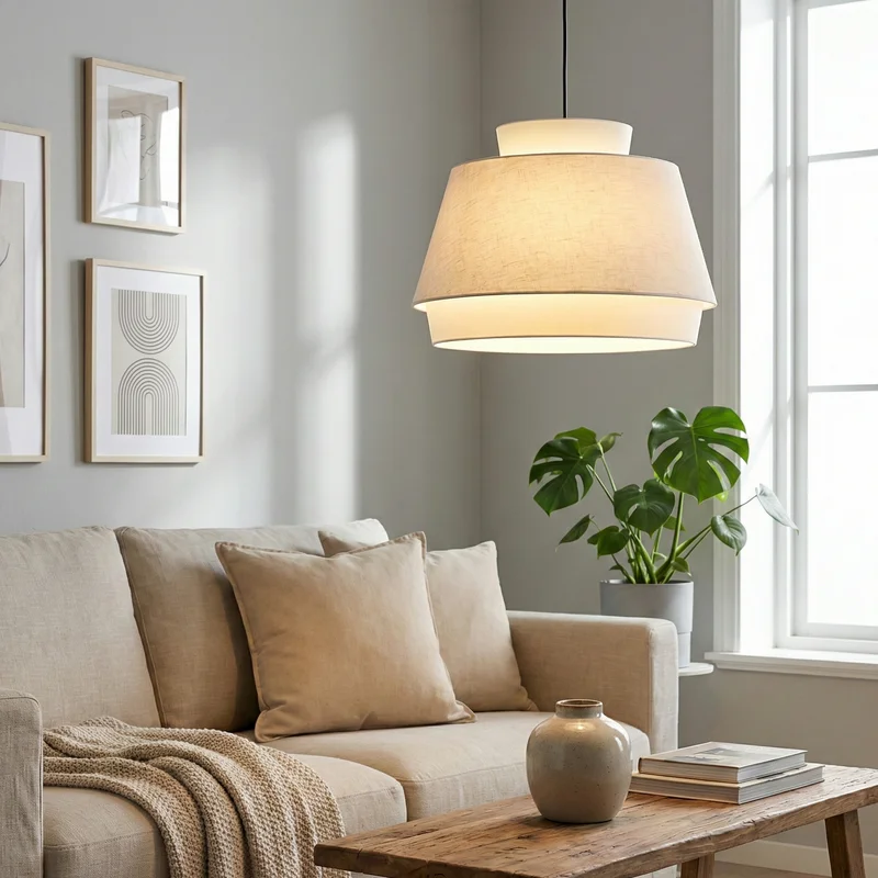 Colgante Aura Dual Cónico en Beige - Lámparas colgantes, Uruguay | La Perla, vista 4