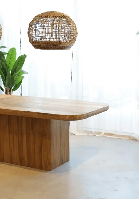 MESA COMEDOR OSLO 240 TEKA NATURAL en Madera natural - Mesas de comedor, Uruguay | Más Infinito Casa