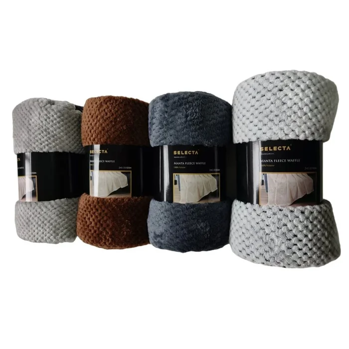 MANTA FLEECE WAFFLE 150x200CM SURTIDO - Textiles, Uruguay | Decohogar, vista 3