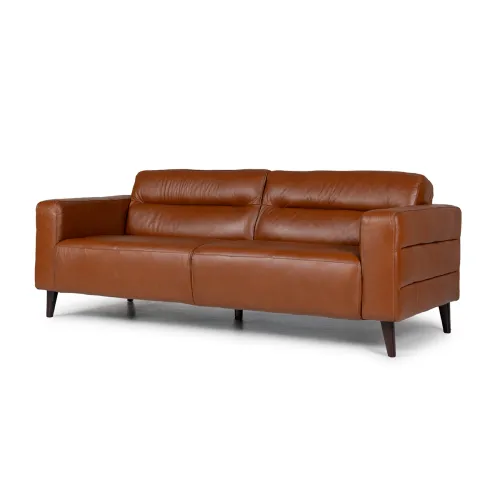 Sofá Bonner - Cuero Básico - 3 cuerpos - 457 (Brandy) en Naranja - Sillones y sofás, Uruguay | NYR