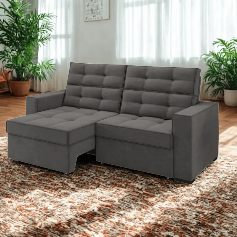 Producto: Sofá retráctil extensible  385 de AMARELO en Gris - Sillones y sofás, Uruguay | Amarelo