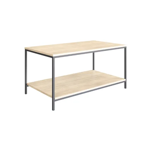 Mesa de Centro Ratona Rectangular Tapa Doble (Crudo y Hierro Negro) - Mesas de living, Uruguay | Berna home