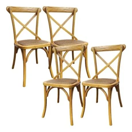 Promo 4 Sillas Vienesa en Madera natural - Sillas, Uruguay | La Cueva Muebles