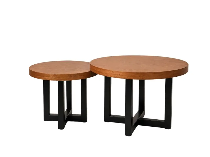 Set Mesas AMBAY Redondas en Madera natural - Mesas de living, Uruguay | Finkel