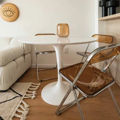 Mesa Tulip - 100cm - Blanca en Blanco - Mesas de living, Uruguay | Walnut