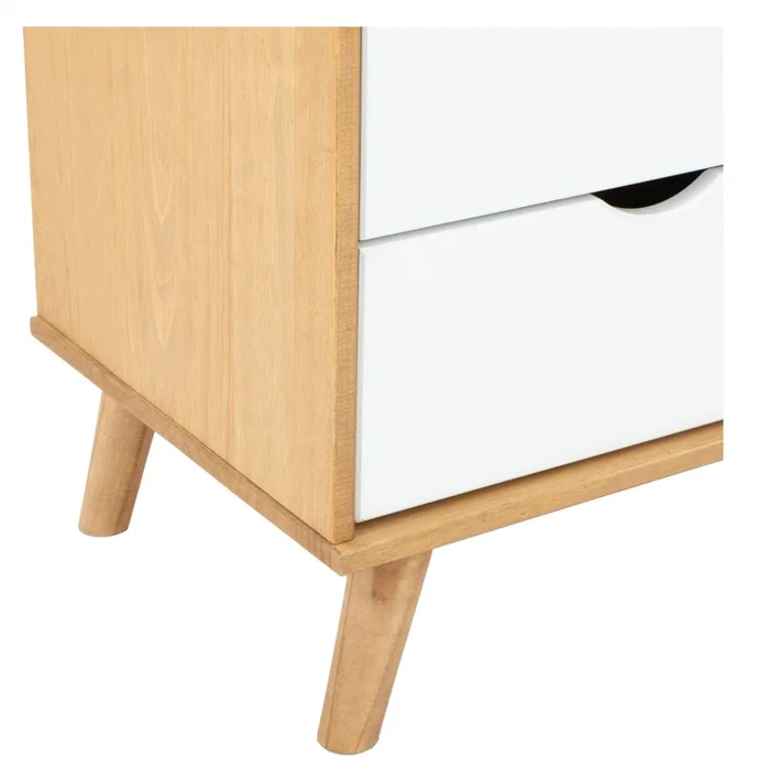 Mesa de luz 2 Cajónes - Linea Berlín - Blanco - Mesas de luz, Uruguay | Ecowood, vista 3