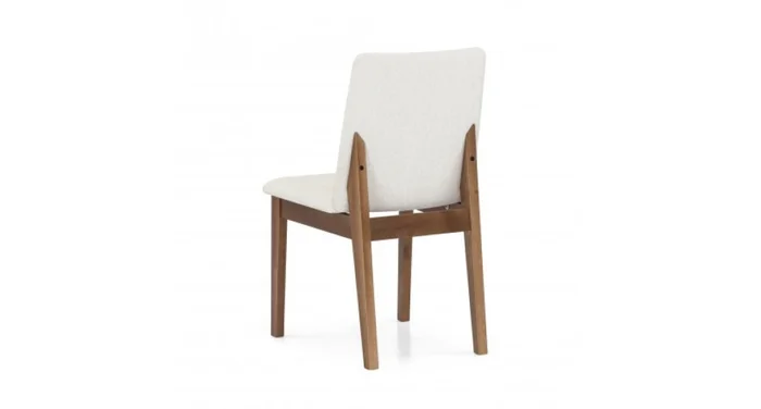 Silla Tapizada Respaldo Curvo Patas Madera en Beige - Sillas, Uruguay | Champagne Home, vista 3