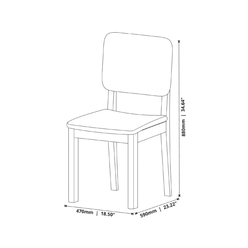 Silla de Comedor Classic - Línea Nevada - Cuero Sintético en Marrón - Sillas, Uruguay | Ecowood, vista 3