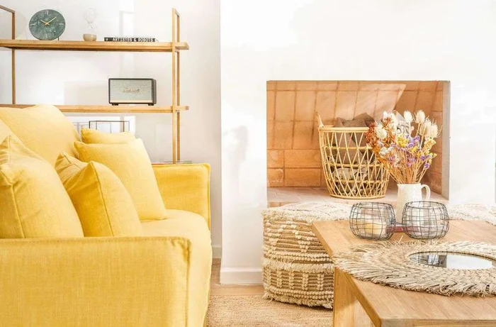 SILLON JOAQUINA - LINO ANTIMANCHAS MAIZ en Amarillo - Sillones y sofás, Uruguay | La Iberica, vista 10