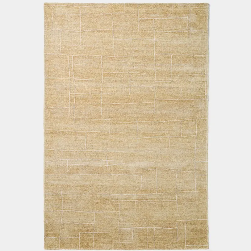 Alfombra Eloda de lana y viscosa mostaza - 160 x 230 cm en Amarillo - Alfombras, Uruguay | Kavehome